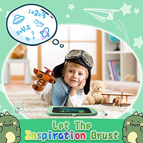 ORSEN LCD Writing Tablet Toddler Toys, 8.5 Inch Doodle Board Drawing Pad Gifts for Kids, Dinosaur Boy Toy Drawing Board Christmas Birthday Gift, Drawing Tablet for Boys Girls 2 3 4 5 6 Years Old-Green