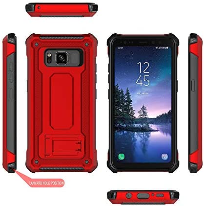 anccer Armor Series for Samsung Galaxy S8 Active Case with Kickstand Anti Shock Dual Layer Anti Fingerprint Protective Cover for Galaxy S8 Active (Not Fit for Galaxy S8) - Black