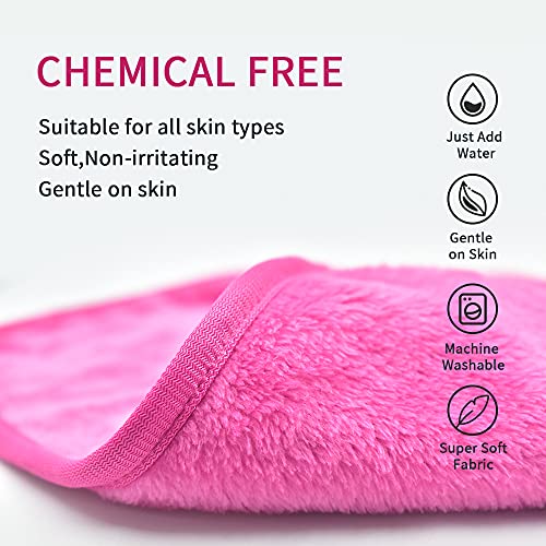 Makeup Remover Cloths 4 Count: Microfiber Reusable Fast Drying Washcloth, Face Towels for Women