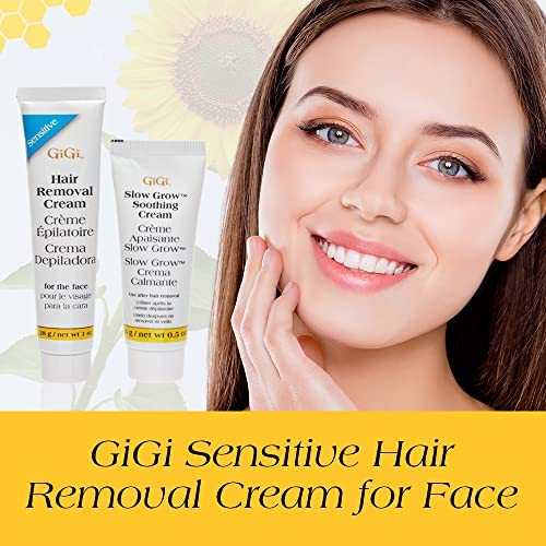 GiGi Hair Removal Cream for Face with Slow Grow Soothing Cream, 2-step Hair Removal System for Sensitive skin