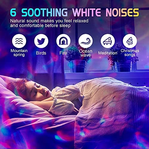 One Fire Galaxy Projector for Bedroom, White Noise Galaxy Light, Remote Timer Star Projector, Bluetooth Music Night Light Projector for Kids Teen Adult Bedroom Decor