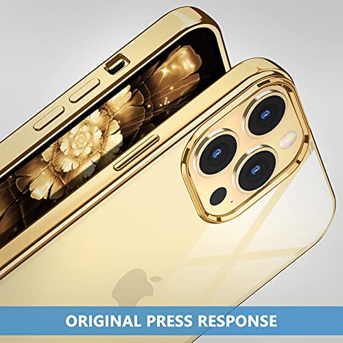 MILPROX Compatible for iPhone 13 Pro Max Clear Case (2021), Crystal Transparent Cover Shockproof Protective Bumper Shell with Electroplated Mirror Edge for iPhone 13 Pro Max 6.7