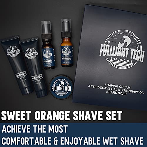 Shaving Kit for Men w/Shaving Soap,2 PACK Shaving Cream,Pre-Shave Oil,After Shave Balm Gel,Mens Christmas Stocking Stuffers Gift for Men Husband Dad Him Unique Birthday Gifts Boyfriend