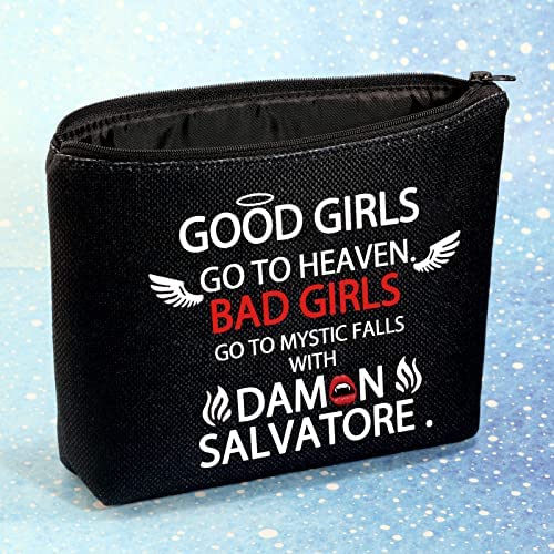 G2TUP The Vampire Inspired DS Fans Cosmetic Bag Bad Girls Go to Mystic-Falls with D TVD TV Show Series Gift (DS Black makeup bag)