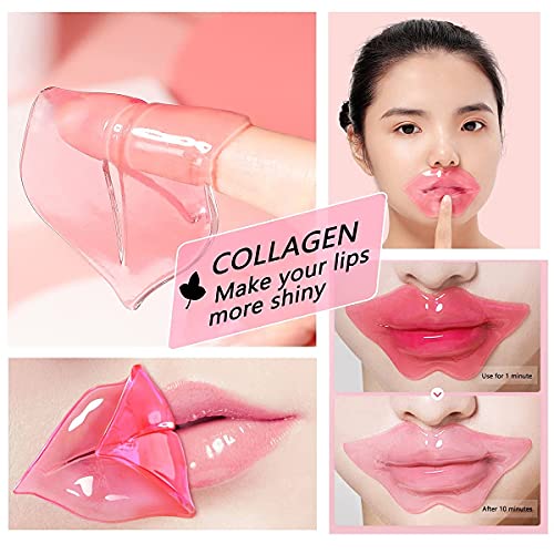 VEZE Lip Masks 20 Pcs, Mask for Dry Lip, Sheets, Collagen Skin Care, Crystal Pads Moisturizing, Anti-Wrinkle, Anti-Aging, Firms & Hydrates Lips, Sleep Pink Count (Pack of 1)