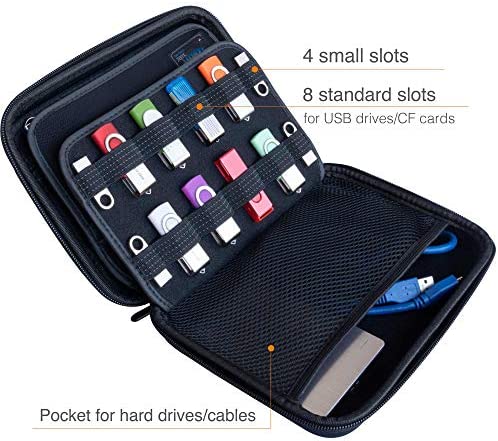 ButterFox Large Capacity USB Thumb Flash Pen Drive Storage Holder/Memory Card SD SDXC SDHC Card Holder Case/External Hard Drive Case/Universal Electronic Accessories Organizer