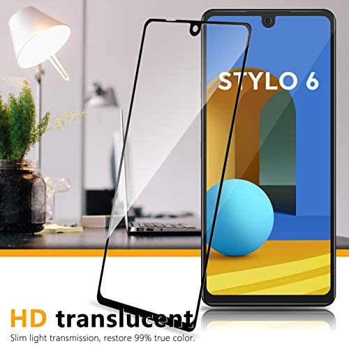 [3 Pack] UniqueMe Screen Protector compatible for LG Stylo 6 Tempered Glass [Full Coverage] Edge to Edge Protection [Case Friendly] - Black