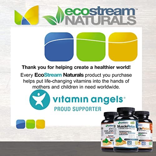 ecostream Naturals Natural Night-Time Support Muscle Relax PM - Over 2,300 Milligrams Strength - Ease Night Time Capsules Rest Support with Magnesium, Ashwaganha, Valerian, Passion Flower