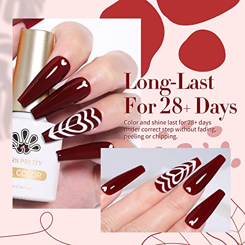 BORN PRETTY Burgundy Gel Nail Polish Soak Off UV LED Nail Lamp Gel Polish Nail Art Manicure Salon DIY Home 10ML