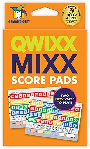 Gamewright Qwixx Mixx - Genuine Enhanced Game Play Add-On Replacement Scorecards for Qwixx - A Fast Family Dice Game