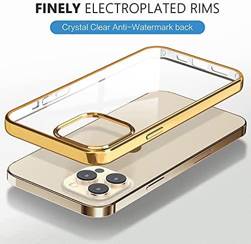 MILPROX Compatible for iPhone 13 Pro Max Clear Case (2021), Crystal Transparent Cover Shockproof Protective Bumper Shell with Electroplated Mirror Edge for iPhone 13 Pro Max 6.7