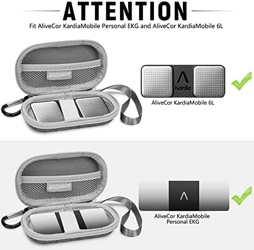 MGZNMTY Portable Hard Travel Case for AliveCor Kardia Mobile Heart Monitor Personal EKG / KardiaMobile 6-Lead Rate Monitoring Devices (Case Only)