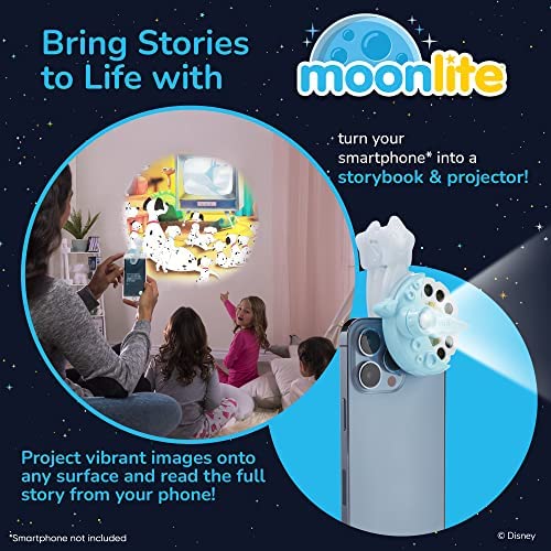 Moonlite Mini Projector with 5 Classic Disney Stories - A New Way to Read Stories Together - 5 Digital Stories with Light Projector - Dumbo, Pinocchio and More - Toys and Gifts for Kids Ages 1 and Up