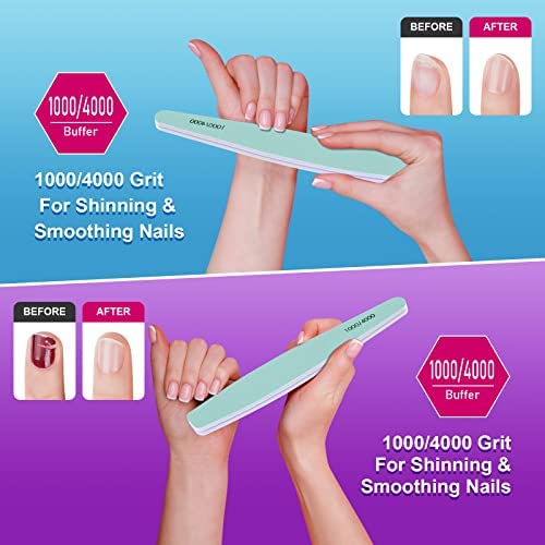 Diesisa 15pcs 1000/4000 Grit Nail Files for Natural Nails, Emery Boards for Natural Files, Double-Sided Nail Buffering Manicure Pedicure Nail Supplies Tools for Toenail Fingernail for Home & Salon