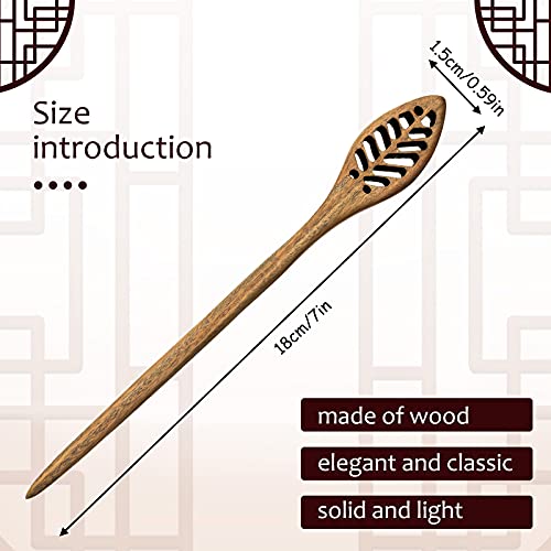 8 Pieces Wooden Hair Sticks Japanese Hair Chopstick for Women Bun Maker, Chinese Chopstick Hair Pins for Women Long Hair Handmade Chignon Maker Hair Accessories (Chic Style)