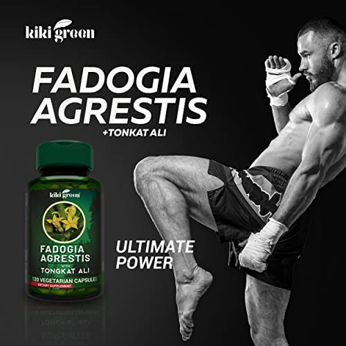 KIKI Green Fadogia Agrestis Extract with Tongkat ali for Men 1000mg Per Serving, 120 Capsules, Third Party Tested, Ultra Strength, Support Energy and Endurance, Gluten Free, Non-GMO, Vegan Capsules