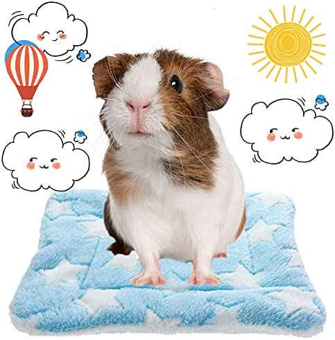 Jetec 4 Pieces Rabbit Guinea Pig Bed Mats Soft Plush Bunny Pad Mats Small Animal Winter Sleep Bedding Mat for Bunny Hamster Guinea Pig Squirrel Rabbit (Big Twinkle, 10 x 11 Inch)