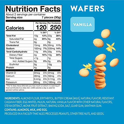 HighKey Gluten Free Vanilla Wafer Cookies - 3 Pack Low Carb Keto Snack Sugar Free Dessert Diabetic Snacks Healthy Diet Friendly Food Sweet for Adults Almond Flour Cookie Zero Sugar Added Protein Treat