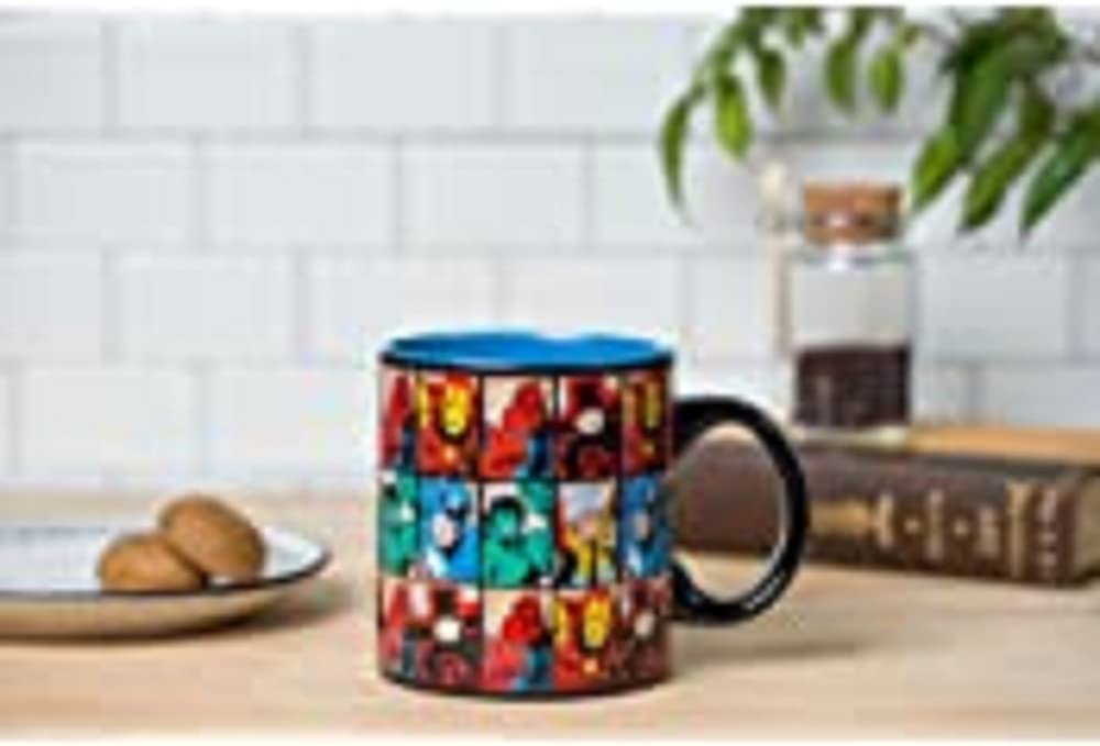 Silver Buffalo Marvel Avengers Comics Grid Jumbo Ceramic Coffee Mug, 20-Ounces