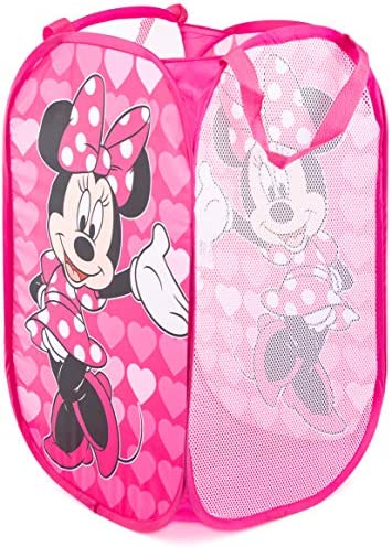Jay Franco Disney Minnie Mouse Pop Up Hamper - Mesh Laundry Basket/Bag with Durable Handles (Official Disney Product)