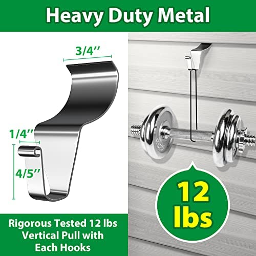 Vinyl Siding Hooks (20 Pack), Heavy Duty Stainless Steel Vinyl Siding Hangers, Low Profile No Hole Siding Clips for Hanging Lights Wreath Decorations Outdoor