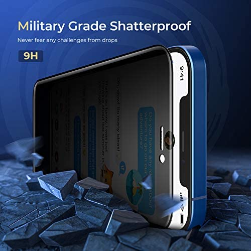 ORIbox Privacy Glass Screen Protector for iPhone 13 and iPhone 13 Pro, 2 Packs Anty-Spy Anti-Bubble Tempered Glass Screen Protector