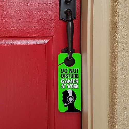 Graphics and More Do Not Disturb Gamer at Work Boy Male Man Plastic Door Knob Hanger Sign