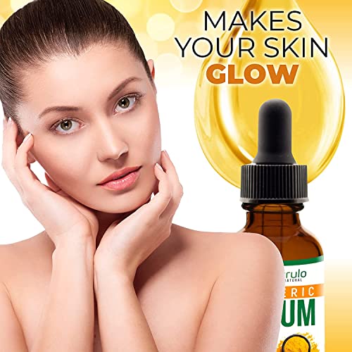 Natrulo Turmeric Serum for Face & Body - All Natural Turmeric Skin Brightening Serum - Cleanses Skin, Fights Acne, Evens Tone, Heals Scars - Pure Handcrafted Skincare Made in the USA