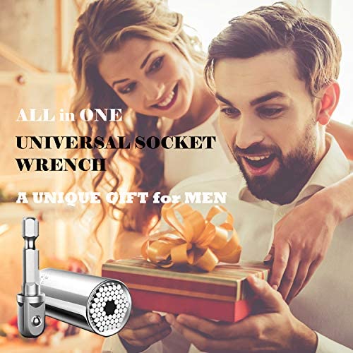 Universal Socket, Christmas Gifts, Self-adjusting Socket 1/4' - 3/4' 7mm-19mm, Adapter Socket for Wrench Ratchet & Power Drill, Super Grip Socket, Christmas Stocking Stuffers Tools Gifts for Men Dad