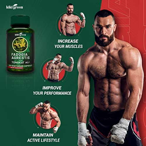 KIKI Green Fadogia Agrestis Extract with Tongkat ali for Men 1000mg Per Serving, 120 Capsules, Third Party Tested, Ultra Strength, Support Energy and Endurance, Gluten Free, Non-GMO, Vegan Capsules