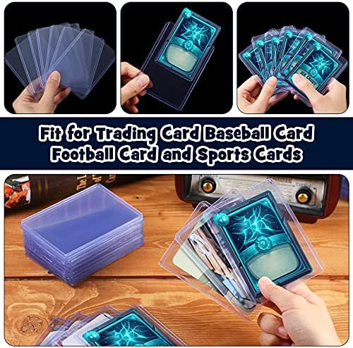 Hard Trading Cards Sleeves Plastic Card Hard Case Cover 3x4 Collector Playing Card Sleeves Protector for Baseball Football Basketball Sport Cards with Mini Easels Display Stand Holder (15 Pieces)