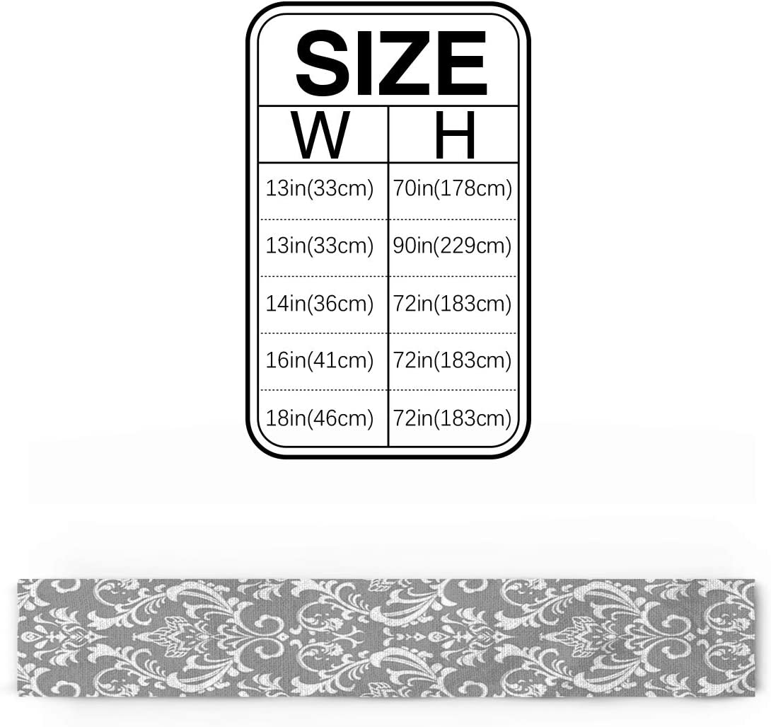 Custom Bed USA Linen Burlap Table Runner Classical Table Runners 13x70 inches Washable Fabric Tablerunner Table Top Decoration Tapestry for Indoor Outdoor Events - Ethnic Floral Geometric Grey White