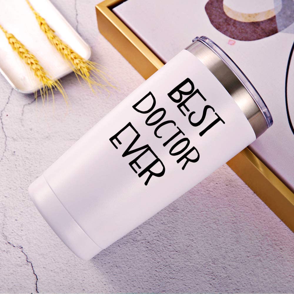 Best Doctor Ever Mug.Doctor,Medical School Graduation Gifts.Appreciation,Birthday,Christmas Gifts for Doctors,MD,Med Tumbler(20oz White)