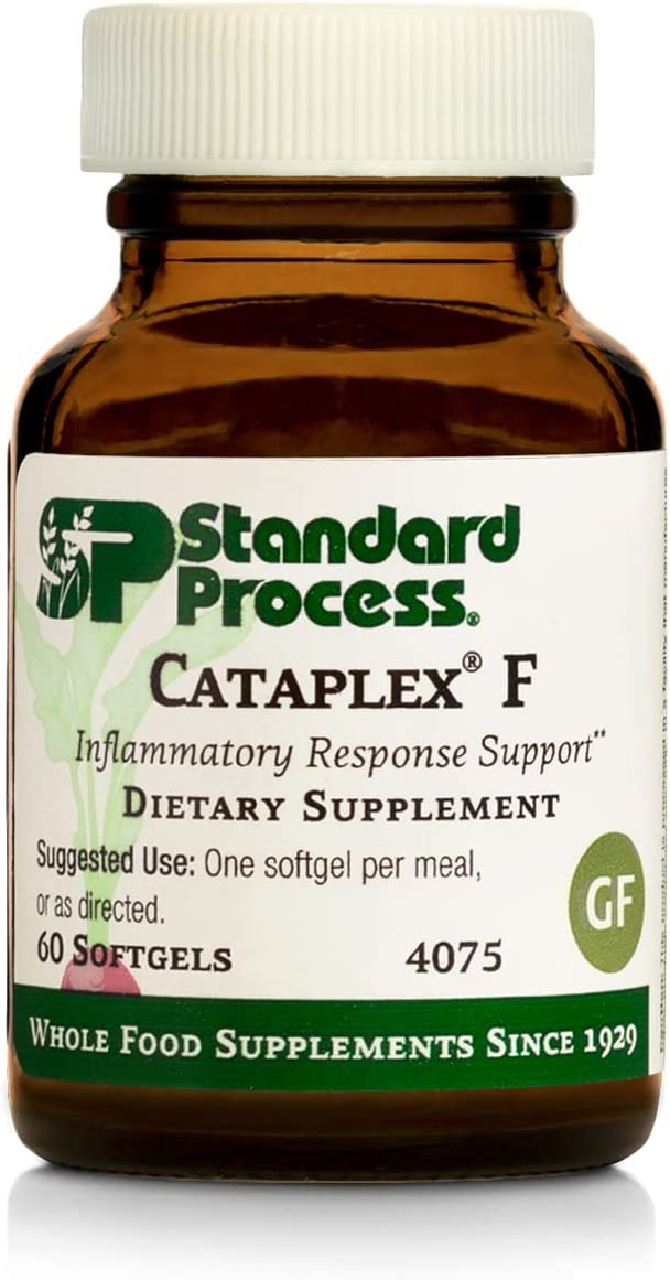 Standard Process Cataplex F - Whole Food Supplement, Metabolism, Skin Health and Hair Health with Vitamin B6, Flaxseed Oil - 60 Softgels