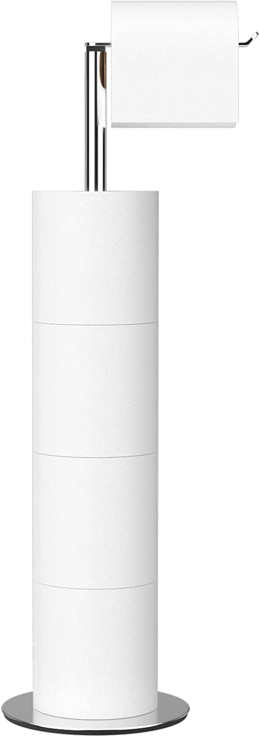 NIFFGAFF Toilet Paper Holder Stand and Dispenser for 4 Spare Rolls,Toilet Paper Storage,Stainless Steel Free-Standing Toilet Tissue Paper Roll Storage Shelf,Bathroom Accessories