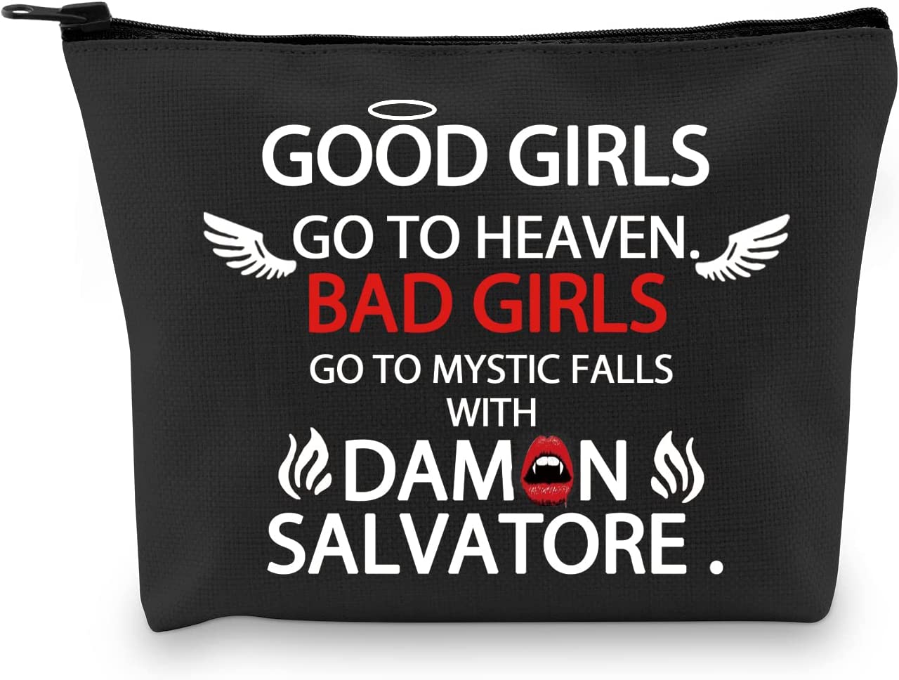 G2TUP The Vampire Inspired DS Fans Cosmetic Bag Bad Girls Go to Mystic-Falls with D TVD TV Show Series Gift (DS Black makeup bag)