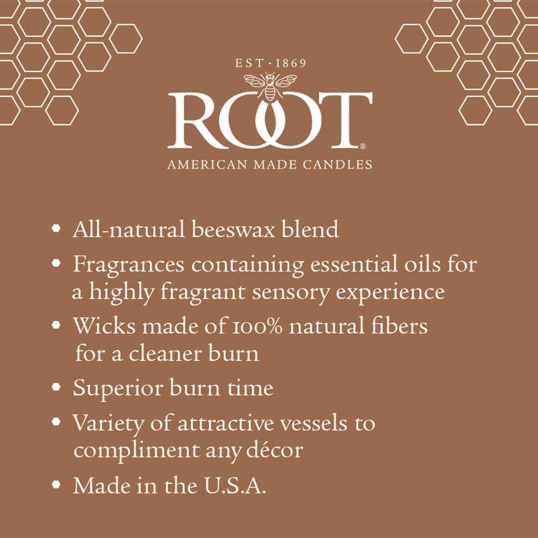 Root Candles 887041 Honeycomb Veriglass Scented Beeswax Blend Candle, Large, Tangerine Lemongrass