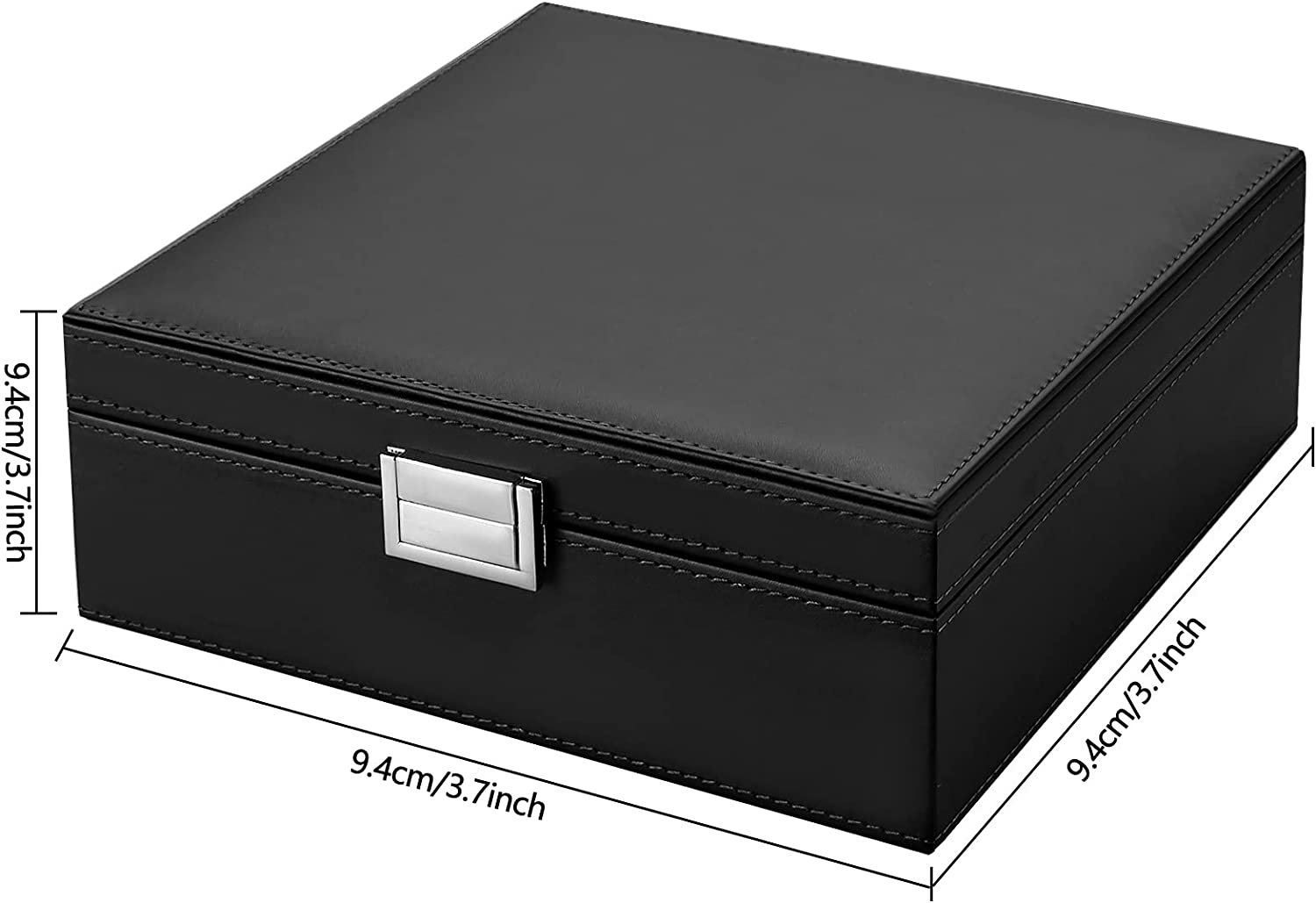 Oyydecor Two-Layer Pu Leather Jewelry Box Organizer Display Storage case Necklace Ring Earring Storage Lockable Gift Case Gifts for Women