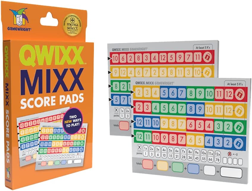 Gamewright Qwixx Mixx - Genuine Enhanced Game Play Add-On Replacement Scorecards for Qwixx - A Fast Family Dice Game