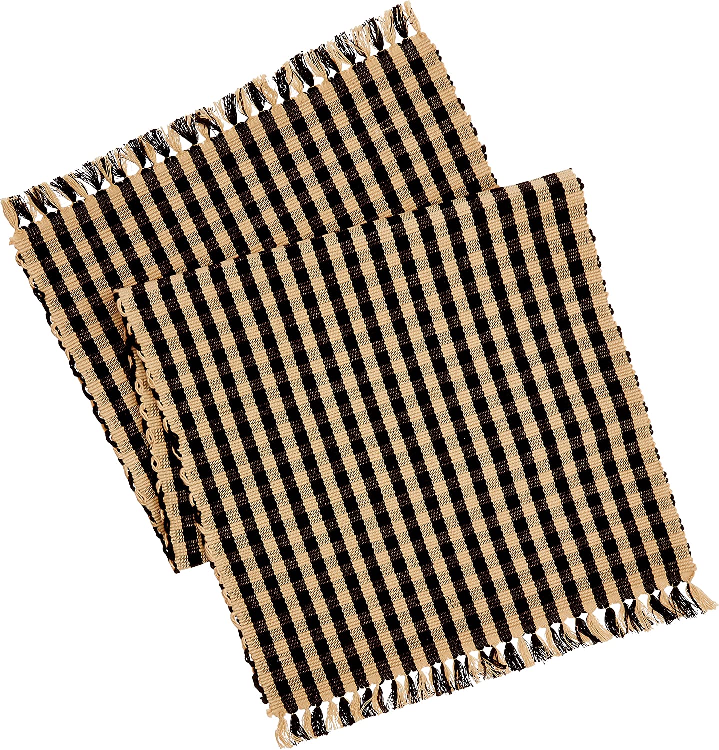 Home Collection by Raghu, Black/Nutmeg Heritage House Check Table Runner, 14 by 36-Inch (TR100011)