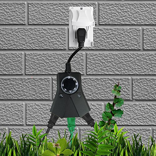 ECOPlugs Outdoor Light Timer Outlet waterproof, Christmas Lights Timer Outlet Switch, Electrical Outlet Timers Programmable Outdoor