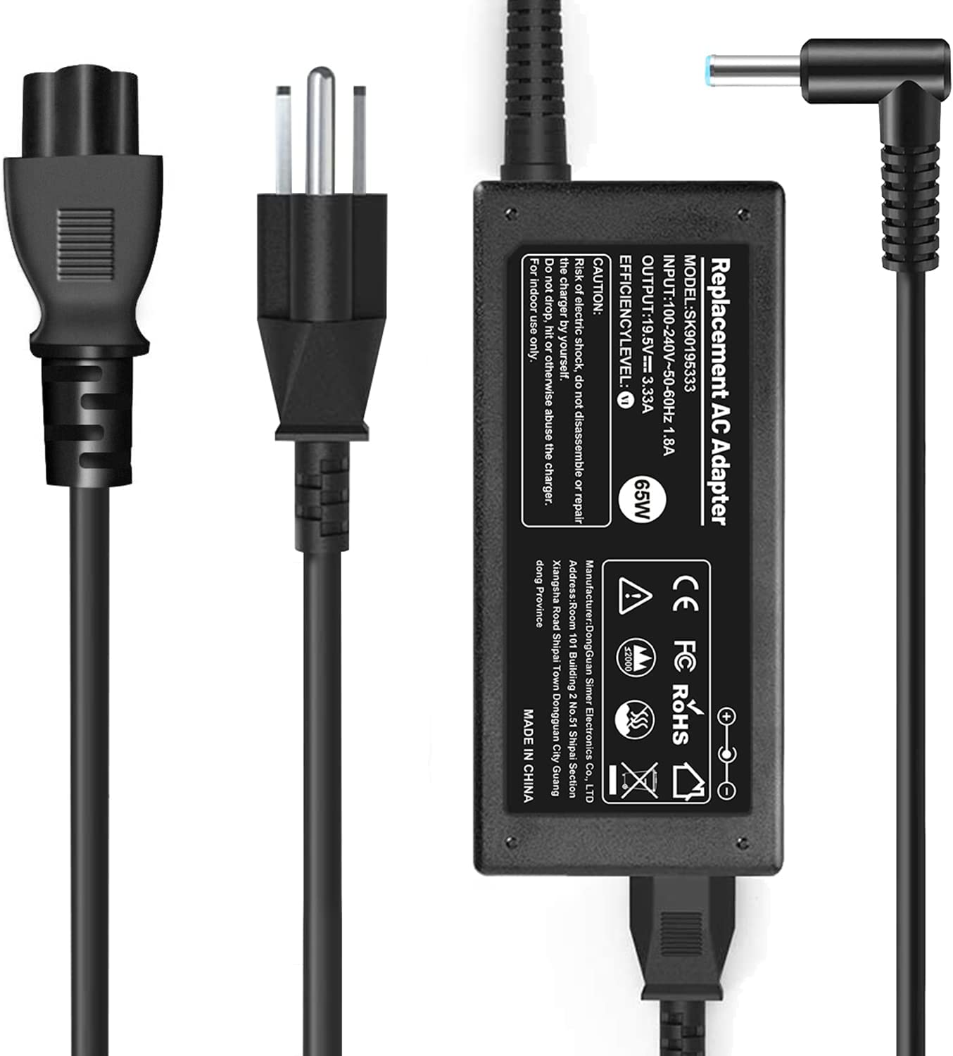 65W Laptop AC Adapter for HP Envy X360 Charger 15-U050CA 15-U002XX Envy 15 15T Chromebook 14 11 G3 G4 G5 EE Series 11-V010WM 11-V020WM 11-V031NR HP Pavilion 11 13 15 Power Supply Cord