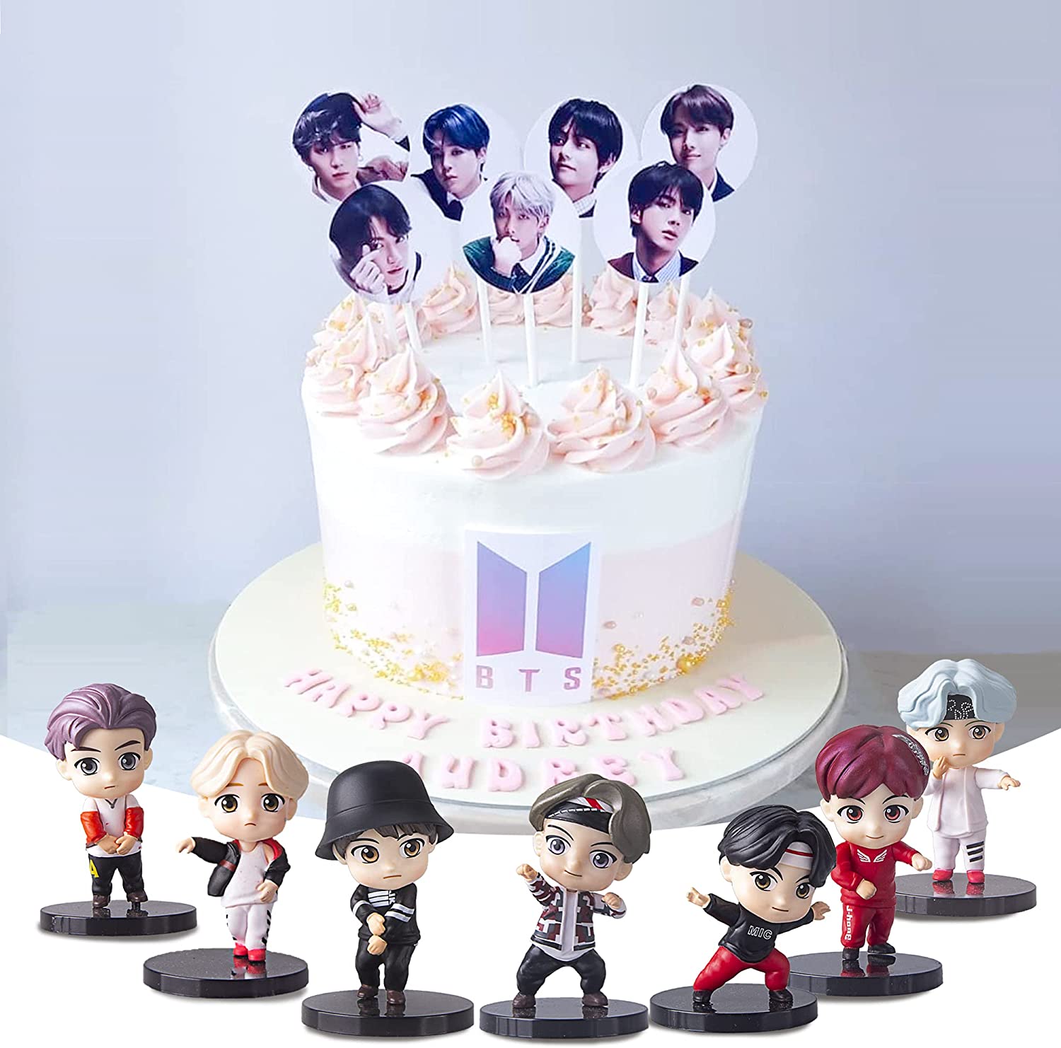 7 PCS B^TS Collection Figure Toy Set for Cake Topper B^TS Party Supplier Premium Cake Toppers and Party Decoration for B^TS party supplier