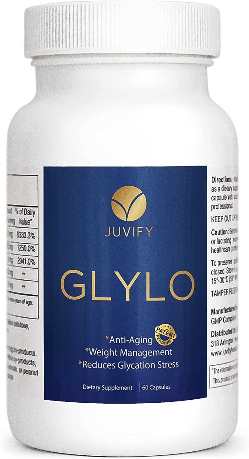 Juvify GLYLO - Scientifically formulated Healthy Aging & Weight Management Pill - Reduces Cravings & Menopause Related Weight - 60 Caps