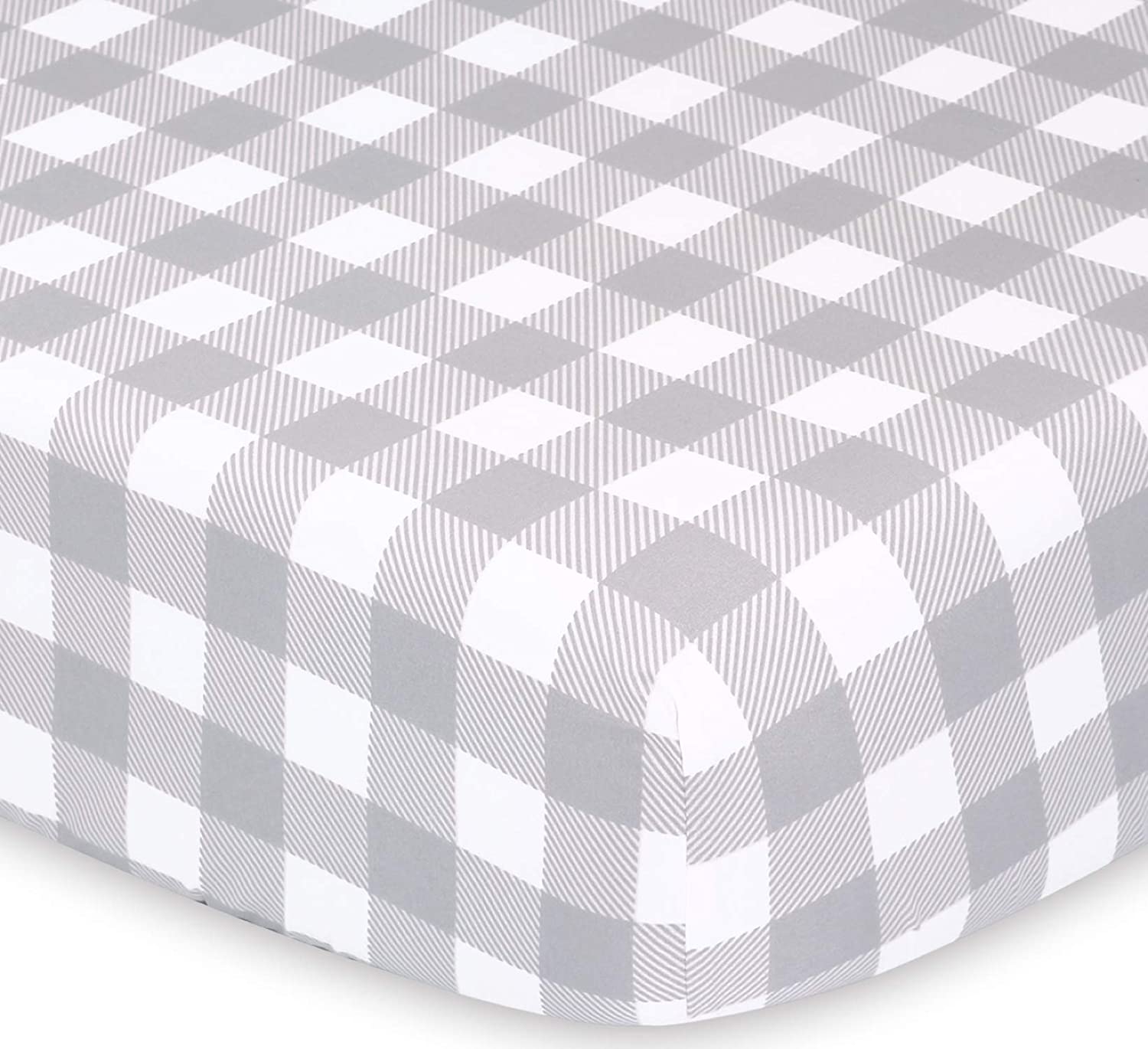 The Peanutshell Crib Sheet Set for Baby Boys or Girls | Red, Black & Grey Buffalo Plaid | 2 Pack Set