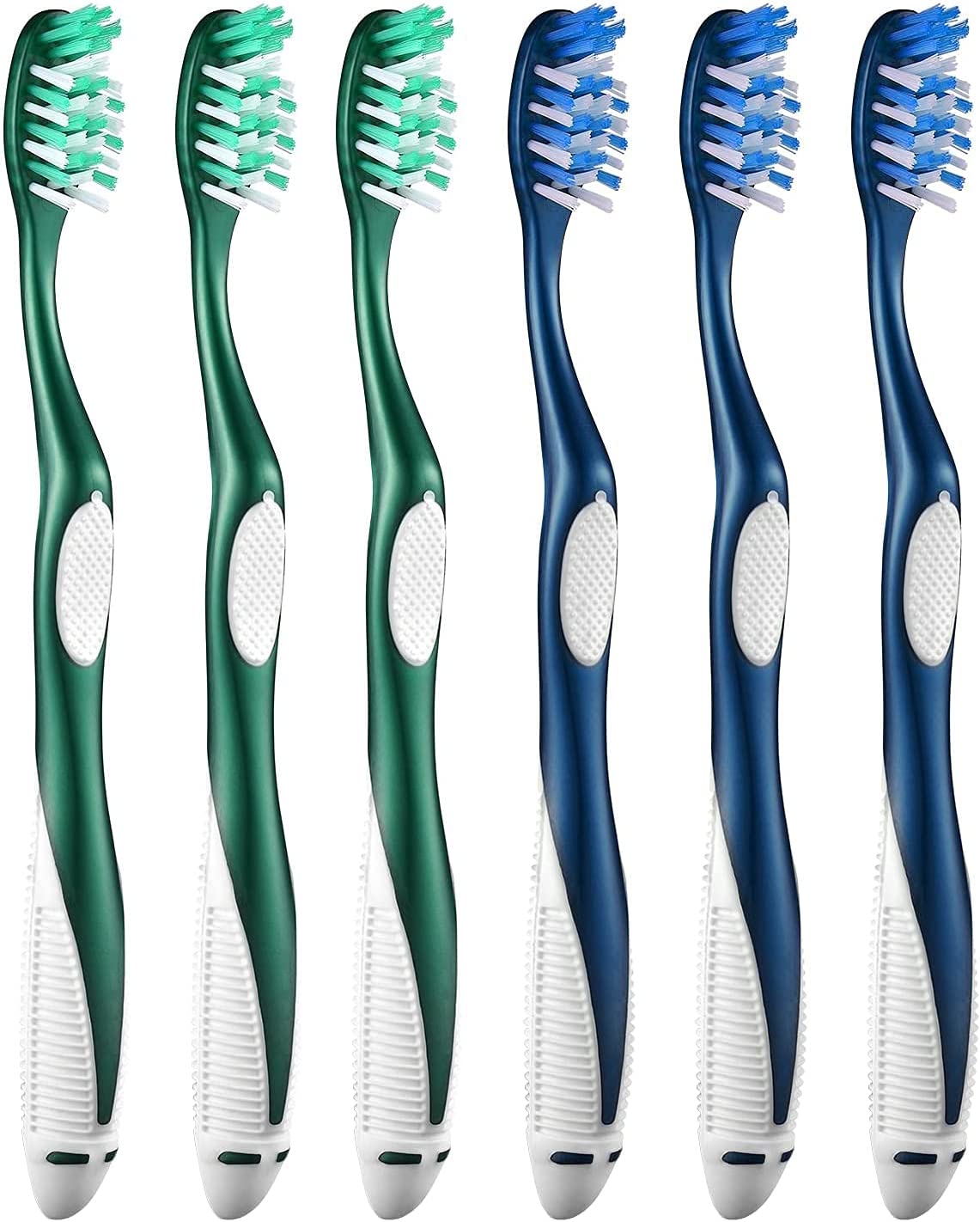 Fremouth Firm Toothbrushes for Adults, Cross Hard Bristles, 6 Count