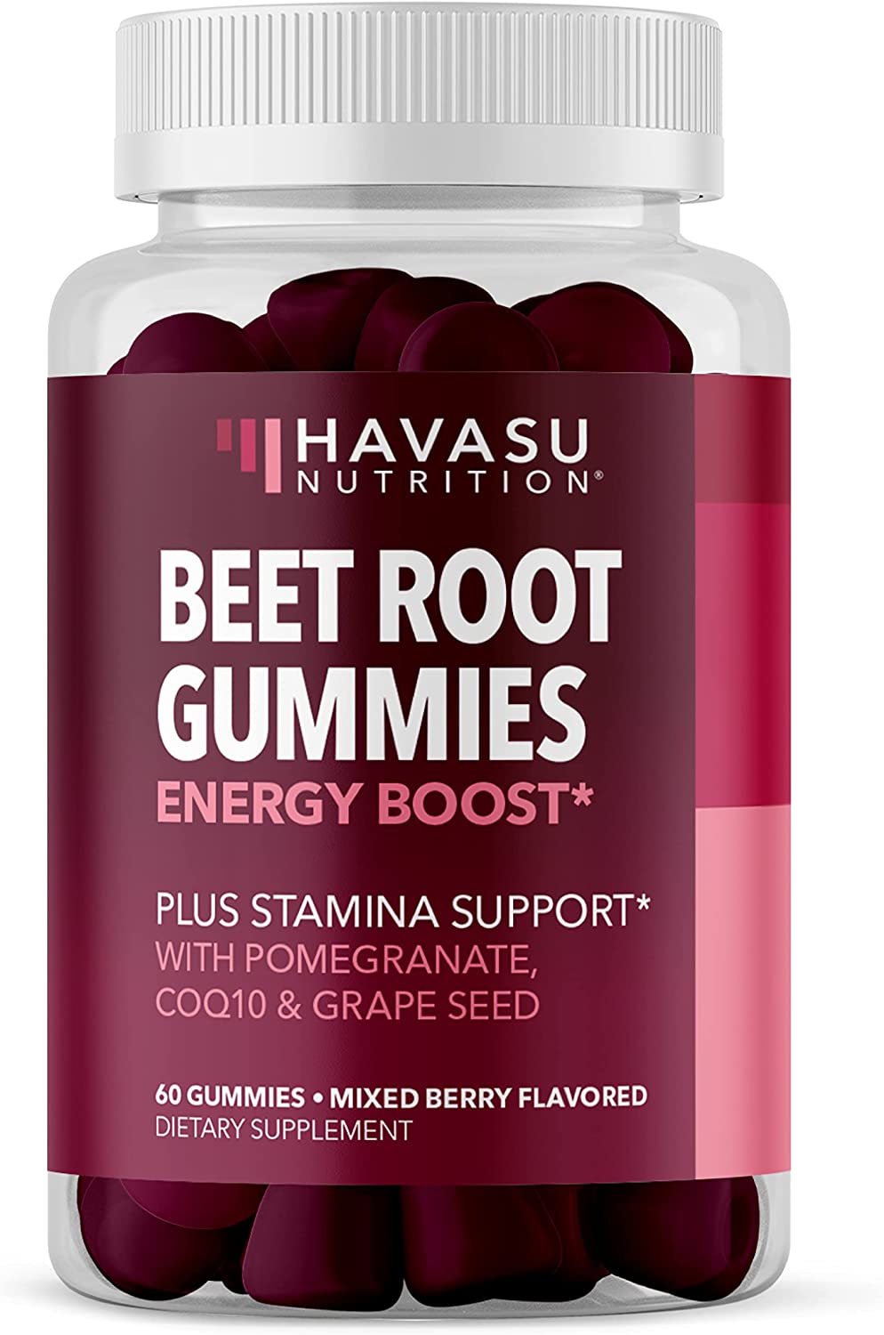 Beet Root + COQ10 Gummies Nitric Oxide Booster for Healthy Energy & Circulation Support with Pomegranate Extract | Circulation Supplements for Heart Health | Mixed Berry Flavor 60 Vegan Gummies