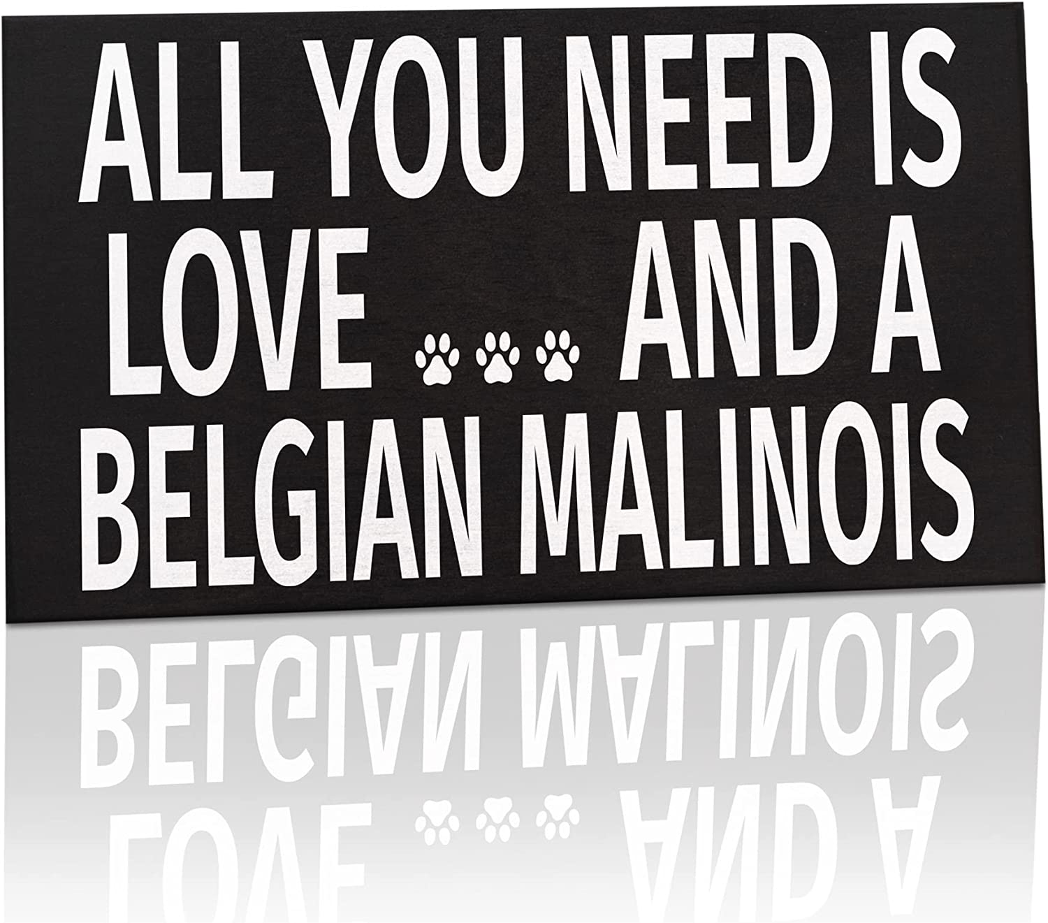 JennyGems Belgian Malinois Sign, All You Need Is Love and a Belgian Malinois, Wood Sign, 9.5x5.5 Inches, Belgian Malinois Mom, Belgian Malinois Gifts, Belgian Malinois Decor, American Made