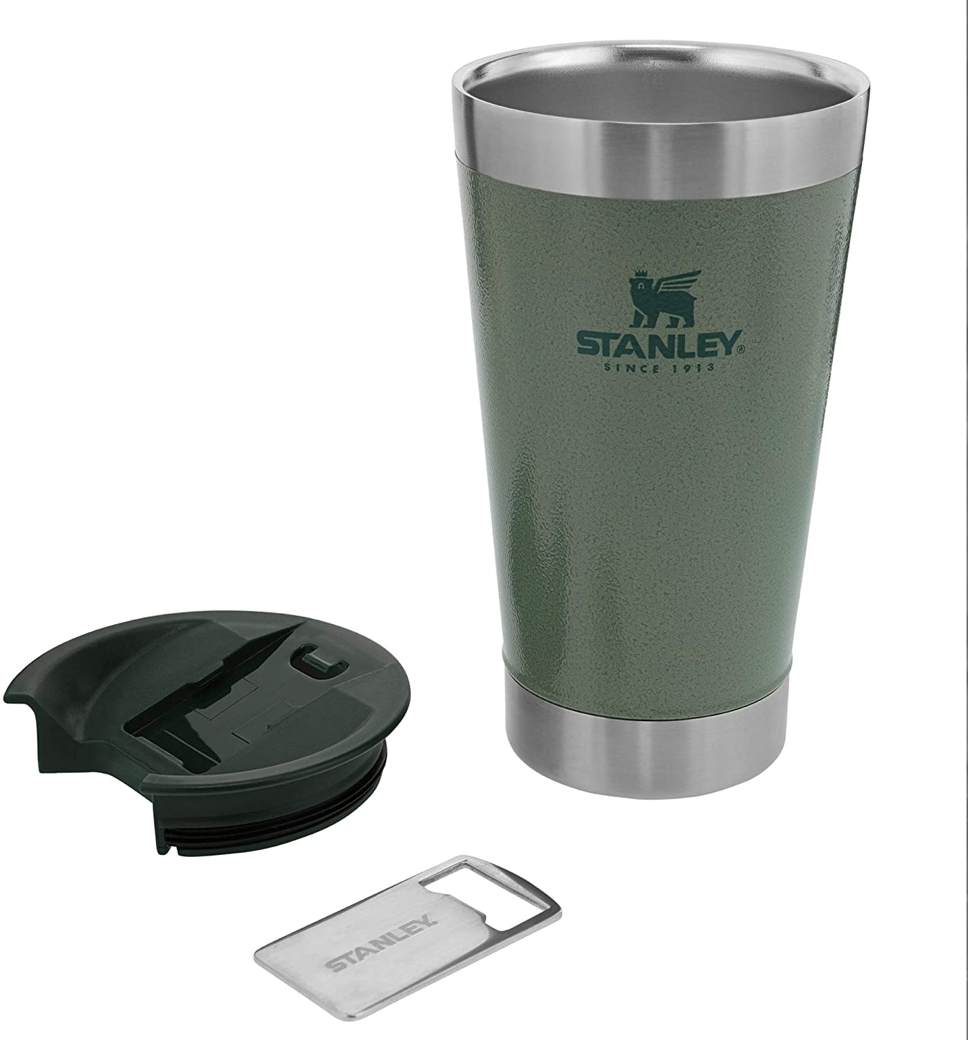 Stanley Classic Stay Chill Vacuum Insulated Pint Glass, 16oz, Hammertone Green