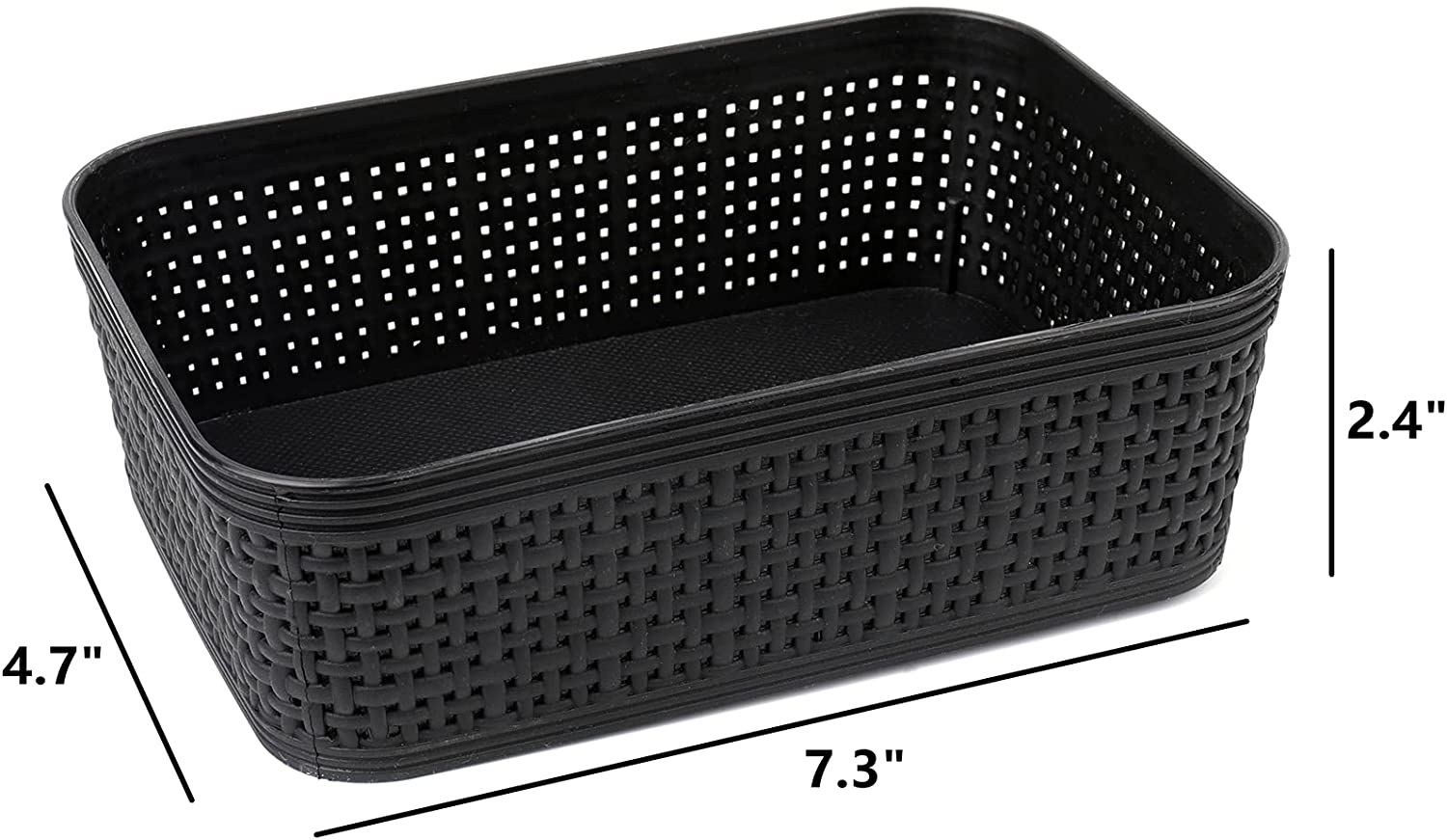 DEAYOU 9 Pack Plastic Storage Baskets, Small Weave Baskets Organizing Bins for Shelves, Pantry, Kitchen, Office, 7.3